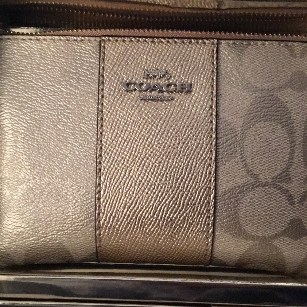 Coach metallic wristlet